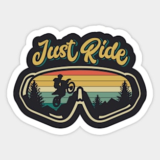 Just Ride // Retro Sunset Motocross Goggles Sticker